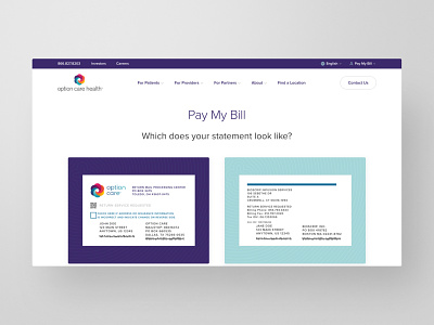 Bill Pay Workflow & UI blue component design healthcare healthcareit interface payment process purple ui ux web website