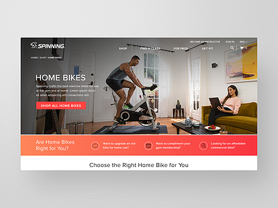 Spinning Website Redesign + Branding athletics design ecommerce photography product red spin spinning store ui ux website