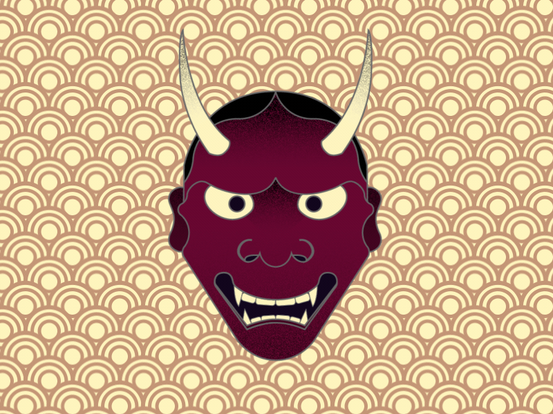 Hannya 2d animation after effects color palette colors flat design hannya illustrator japanesse motion design motion graphics shapes traditional