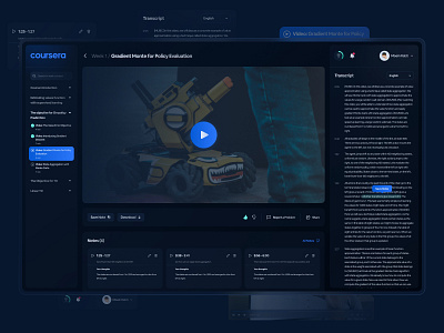 Coursera - Video page redesign Concept