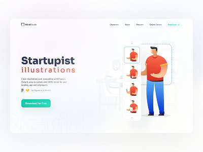 Startupist Landing Concept design figma flat freebie illustration landing landing design landingpage sketch ui ui ux ux webdesign