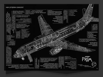 Airplane scheme airplane black cyrillic graphic design illustration rhythm scheme typography