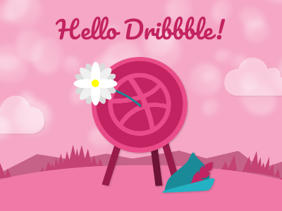 Hello Dribbble dribbble first shot illustration