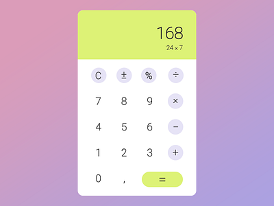 Daily UI #004 Calculator calculator daily ui gradient minimalist simple