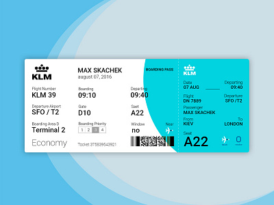 Boarding pass. KLM. airplane ticket boarding pass fly klm ticket ticket design