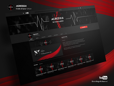 Agressia || beats of your urban branding channel identity mockup music youtube youtube mockup