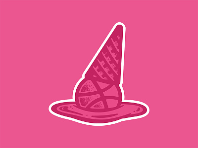 Melting Point design icecream illustration melt miami pack pink playoffs sticker stickermule vector