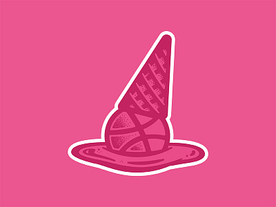 Melting Point design icecream illustration melt miami pack pink playoffs sticker stickermule vector