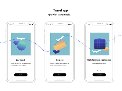 Illustration, Onboarding, Travel app