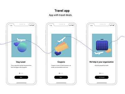 Illustration, Onboarding, Travel app