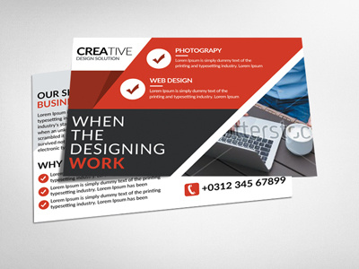 Creative Business Postcard Template a4 ad advertise advertising agency blue business business flyer clean company