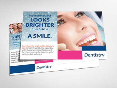 Dental Postcard Templates a4 ad advertise advertising agency blue business business flyer clean company