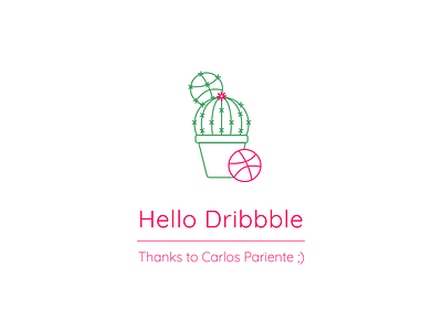 Hello Dribbble Cactus cactus dribbble hello