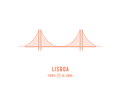 Ponte 25 Abril bridge city illustration lines lisboa portugal trip