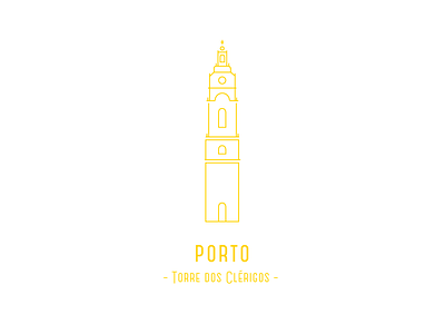 Porto city illustration lines porto portugal tower trip