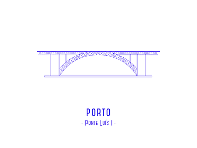 Porto bridge city illustration lines porto portugal trip
