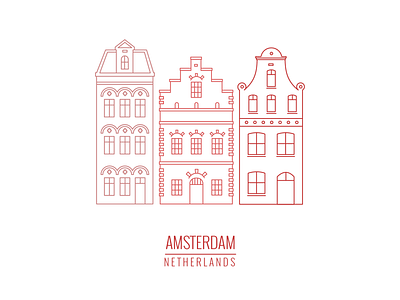 Amsterdam amsterdam architecture city holland houses illustration lines netherlands trip