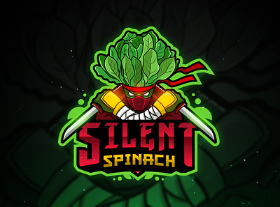 SILENT SPINACH® ESPORTS LOGO branding design esports logo illustration logo mascot mascot character