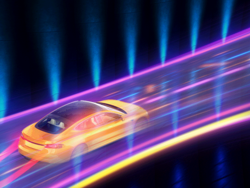 Futuristic Car chase animation car car run chase cybercity futuristic