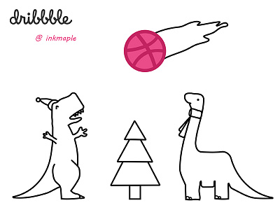 Dribbble | Debut Shot @inkmaple debut shot dinosaur pencil drawing
