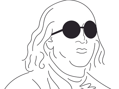 Ben Frank benjamin franklin drawing drawings founding father fun illustration line quick quirky sketch sunglasses