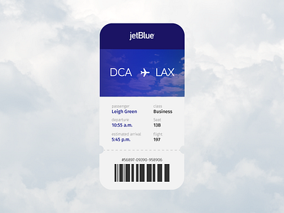 Daily UI Challenge 024 Boarding Pass 024 app boarding pass dailyui flight interface design mobile ticket travel ui ux