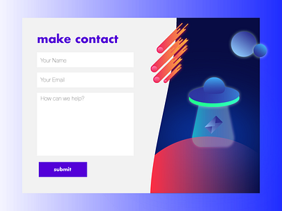 Daily UI Challenge 028 - Contact Form 028 contact dailyui email form gradient interface design space submit