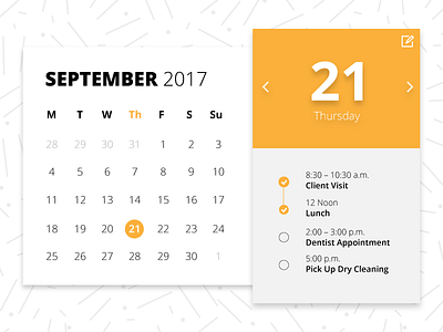 Daily UI Challenge 038 Calendar App