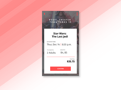 Daily UI Challenge 054 - Confirm Reservation 054 app dailyui flat interface design minimal mobile ui ux