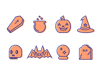 Daily UI Challenge 055 - Icon Set 055 app dailyui fall halloween icons mobile spooky ui ux vector