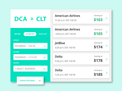 Daily UI Challenge 068 – Flight Booking