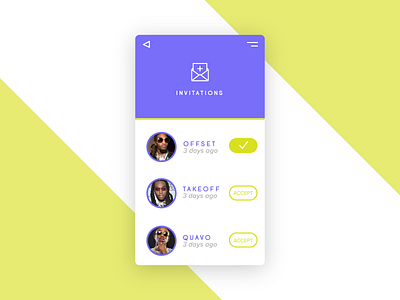 Daily UI Challenge 078 - Pending Invites