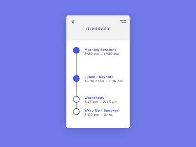 Daily UI Challenge 079 – Itinerary 079 app clean dailyui flat interface design minimal mobile schedule ui ux web