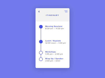 Daily UI Challenge 079 – Itinerary