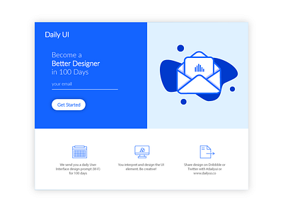 Daily UI Challenge 100 – Daily UI Landing Page 100 app clean dailyui flat interface design landing page minimal mobile splash ui ux