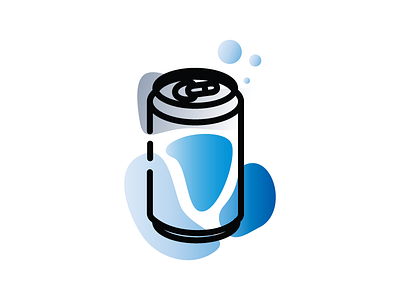 Deconstructed Cold One abstract blob bubbles drink gradient icon line art soda ui ux