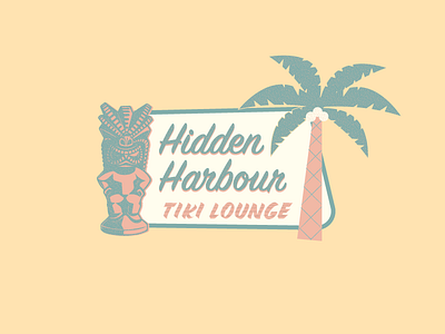Hidden Harbour Signage 50s color font island mid century palm tree pastel retro tiki tropical type