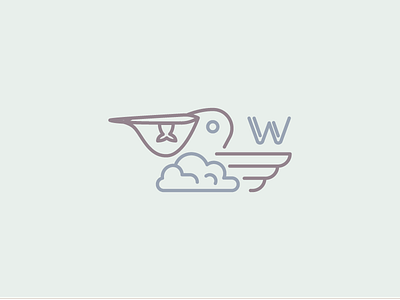 Pelican Icon branding design diving flat icon illustration logo ocean vector web