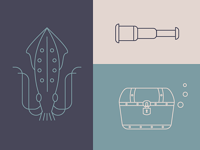 Deep Sea Icons 2 branding design diving flat icon illustration logo ocean vector web