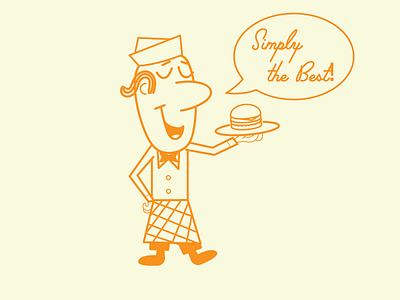 Mid-Century Burger Boss 50s 60s branding burger character design illustration mascot retro vector vintage