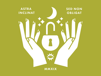 Astra Inclinat, Sed Non Obligat branding graphic art hands icon illustration magic moon occult stars