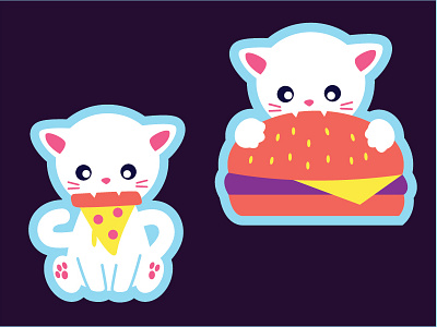 Food Theif cat food pizza vector