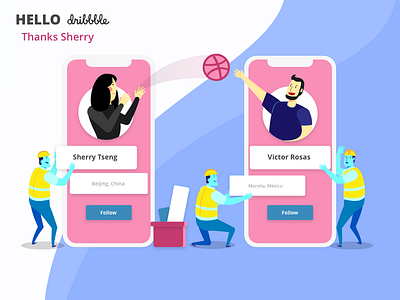 Hello Dribbble design illustration ui ux web