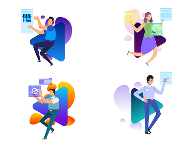 Landing UI Illustrations branding design flat illustration ui ux vector web website