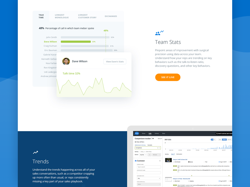 Features page (WIP) web ux ui design screens app chart stats webpage features