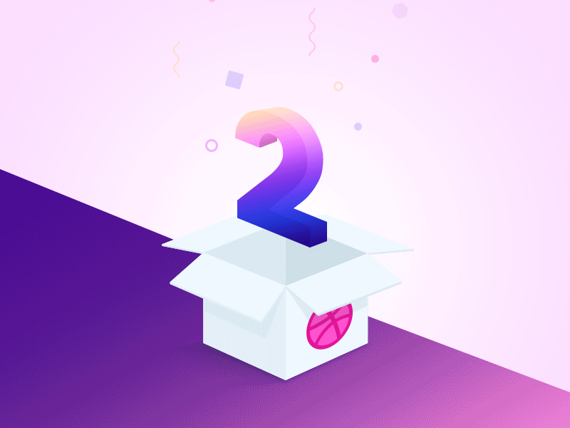 Two Dribbble Invites illustration vector animation dribbble game welcome invite invitation giveaway invites