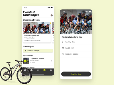 Cycling app adobexd app cycle cycling designshot sport