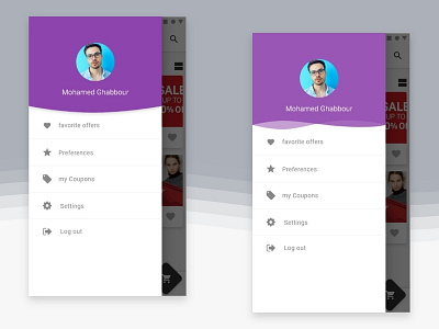 Material design sidebar