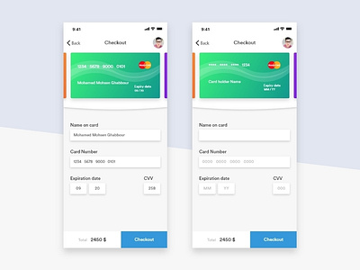 Credit card checkout - DailyUI #002 100 daily ui checkout dailyui dailyui002 dailyuichallenge e commerce interaction design master card uidesign