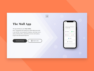 The Mall app landing page - DailyUI003 daily 100 challenge dailyui dailyui003 header interaction design landing page madewithadobexd mall ui uidesign